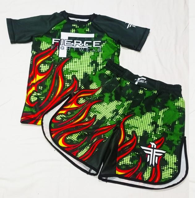 INFERNO CAMO BJJ No Gi Set - Rash Guard and Shorts - Adult
