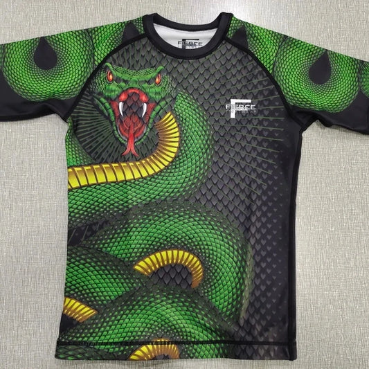 Adults Snake BJJ Rash Guard Green Snake Range